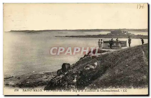 Ansichtskarte AK Saint Malo Le Tombeau de Chateaubriand La pointe du grand Bey