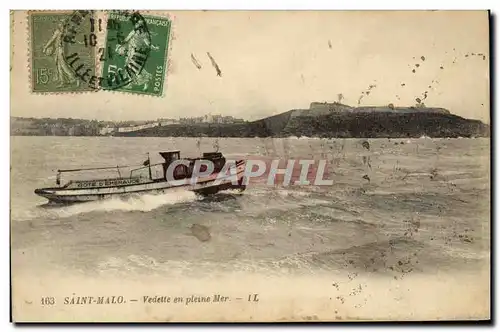 Cartes postales Saint Malo Vedette en Pleine Mer Bateau