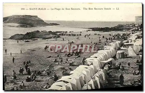 Ansichtskarte AK Saint Malo Le Plage de Bon Secours