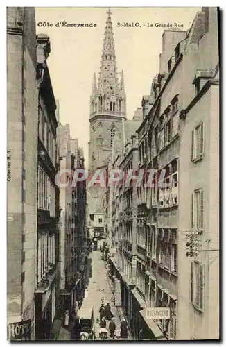 Cartes postales Saint Malo Le Grande Rue