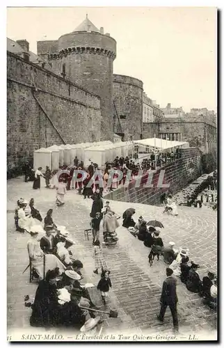 Ansichtskarte AK Saint Malo L Eventail et la Tour Quic en Groigne