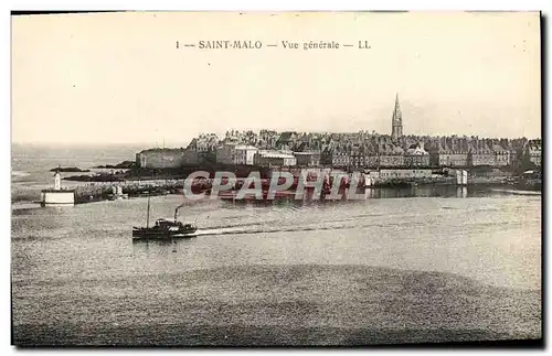 Cartes postales Saint Malo Vue generale Bateau