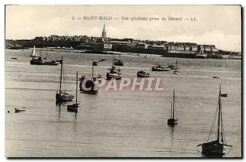 Ansichtskarte AK Saint Malo Vue generale prise de Dinard Bateaux