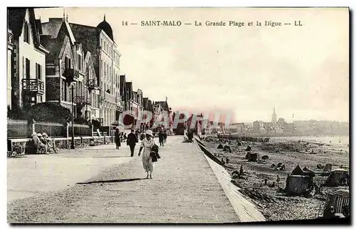 Cartes postales Saint Malo La Grande Plage et la Digue