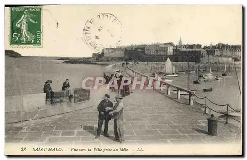 Ansichtskarte AK Saint Malo Vue vers la Ville prise du Mole