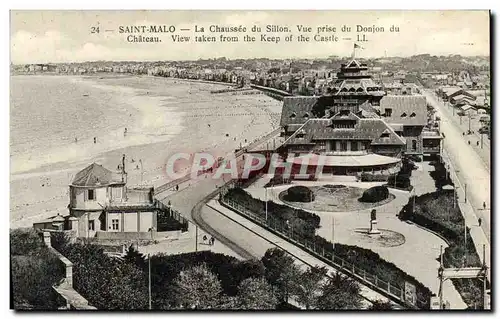 Ansichtskarte AK Saint Malo Le Chaussee du Sillon vue prise du Donjon du Chateau