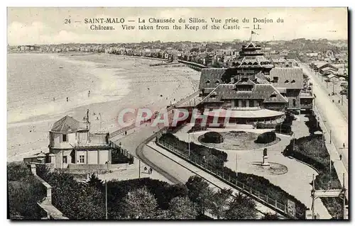 Cartes postales Saint Malo Le Chaussee du Sillon vue prise du Donjon du Chateau