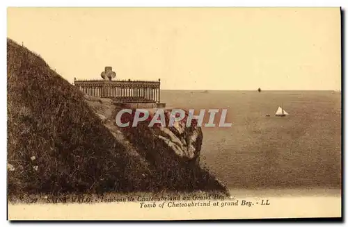 Ansichtskarte AK Saint Malo Tombe de Chateaubriand au Grand Bey