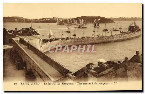 Ansichtskarte AK Saint Malo Le Mole et les Remparts