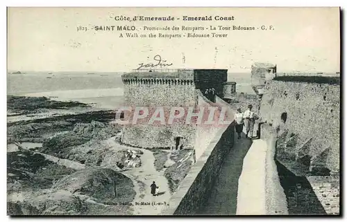 Cartes postales Saint Malo Promenade des Remparts La tour Bidouane