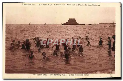 Ansichtskarte AK Saint Malo Le Petit Bey L heure du Bain sur la lage de Bon Secours