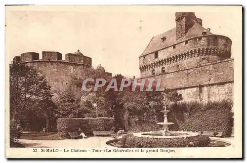 Cartes postales Saint Malo Le Chateau Tour La Generale et le grand Donjon