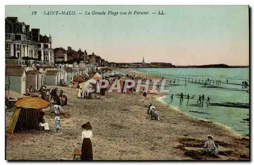 Cartes postales Saint Malo La Grande Plage Vue de Parame