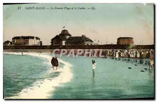 Ansichtskarte AK Saint Malo La Grande Plage et le Casino