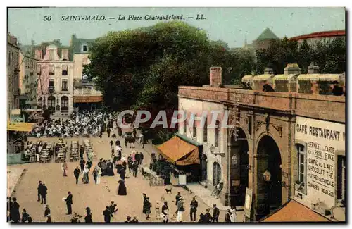 Ansichtskarte AK Saint Malo La Place Chateaubriand