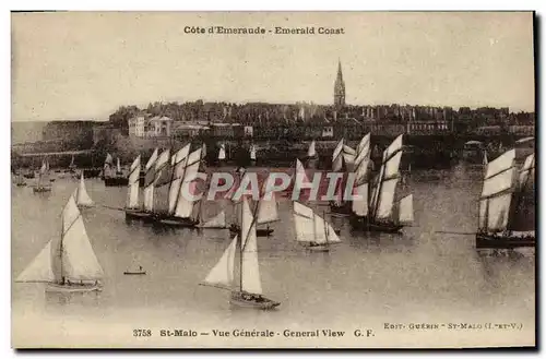 Ansichtskarte AK St Malo Vue Generale Bateaux