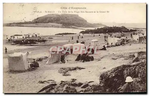 Ansichtskarte AK St Malo Un Coin de la Plage Bon Secours et le Grand Be