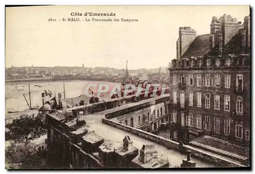 Ansichtskarte AK St Malo La Promenade des Remparts