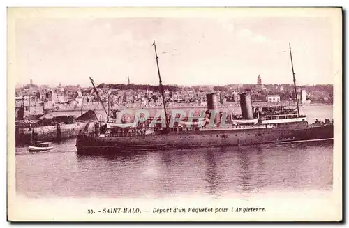 Ansichtskarte AK Saint Malo Depart d un Paquebot pour l Angleterre