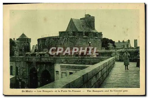 Ansichtskarte AK St Malo Les Remparts et la Porte St Vincent