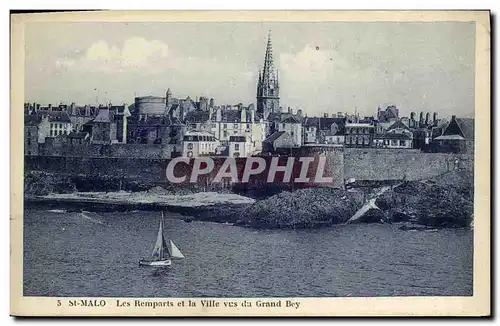 Cartes postales St Malo Les Remparts et la Ville vus du Grand Bey