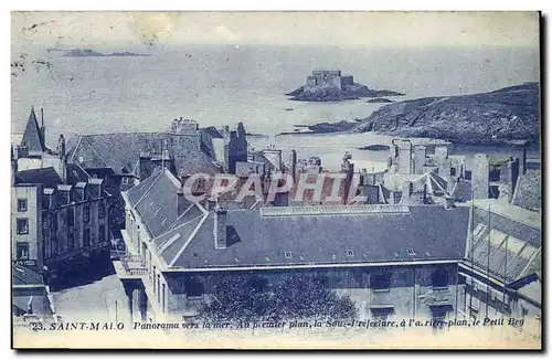 Cartes postales Saint Malo Panorama vers la Mer Au premier plan La sous prefecture Le petit Bey