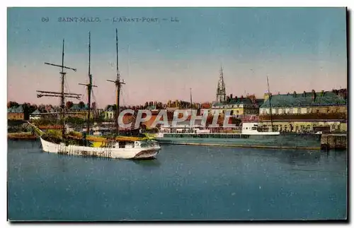 Ansichtskarte AK Saint Malo L Avant Port Bateaux