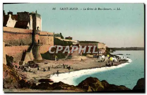 Ansichtskarte AK Saint Malo La Greve de Bon Secours