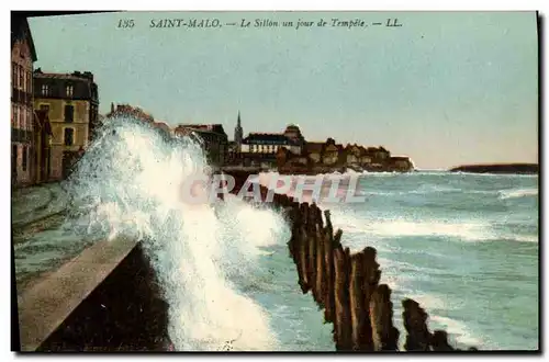 Ansichtskarte AK Saint Malo Le Sillon un jour de Tempete