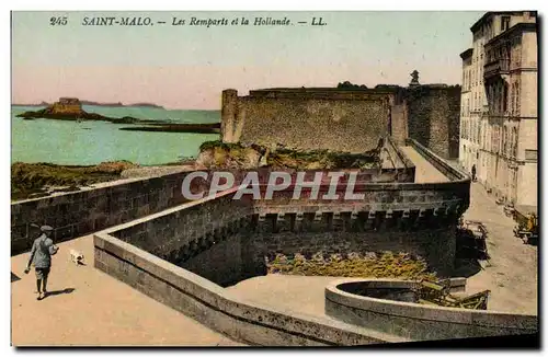 Ansichtskarte AK Saint Malo Les Remparts et la Hollande