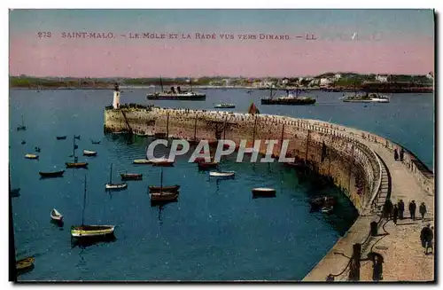 Cartes postales Saint Malo Le Mole et la Rade vus Vers Dinard Bateaux