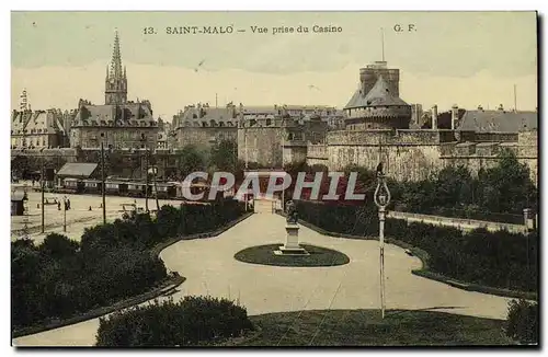 Ansichtskarte AK Saint Malo Vue prise du Casino Train