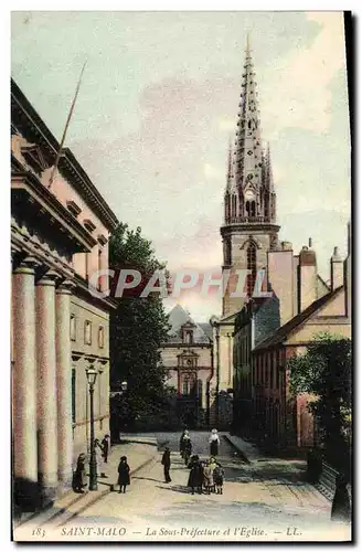 Cartes postales Saint Malo La Sous Prefecture et l Eglise