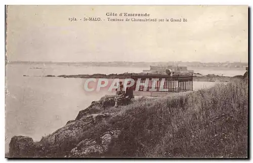 Cartes postales St Malo Tombeau de Chateaubriand sur le Grand Be