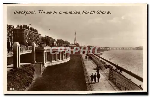 Cartes postales Blackpool Three Promenades North Shore