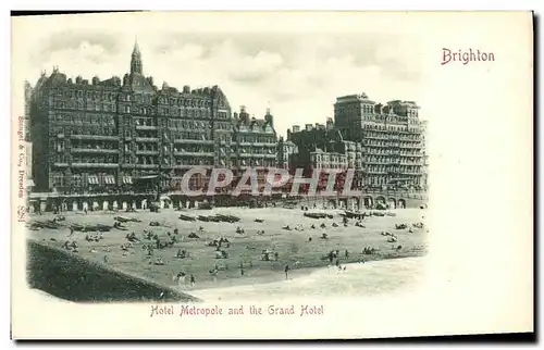 Cartes postales Brighton Hotel Metrople and the Grand hotel