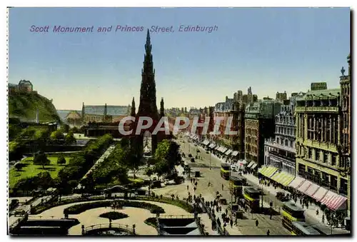 Cartes postales Edinburgh Scott Monument and Princes Street
