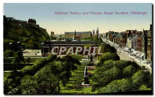 Cartes postales Edinburgh National Gallery and Princes Street Gardens