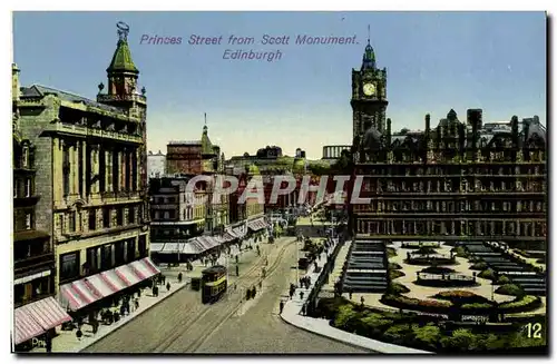 Cartes postales Edinburgh Princes Street from Scott Monument
