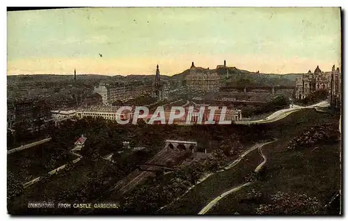 Cartes postales Edinburgh from castle gardens