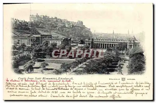 Cartes postales Edinburgh Castle from Scott Monument