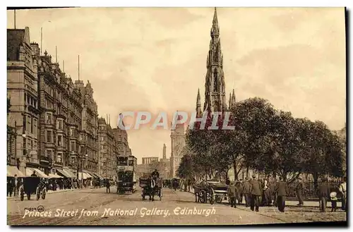 Cartes postales Edinburgh Princes Street From National Gallery