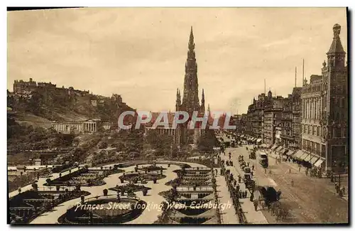 Cartes postales Edinburgh Princes Street looking West