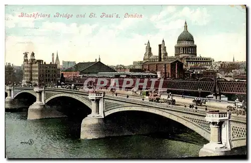 Cartes postales London Blaokfriars Bridge And St Paul s