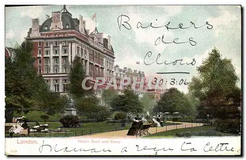 Cartes postales London Hotels Cecil and Savoy