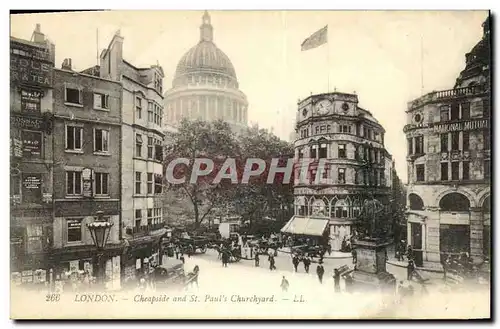 Ansichtskarte AK London Cheapside and St Paul s Churchyard