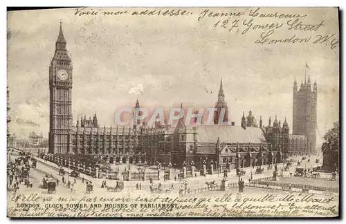 Ansichtskarte AK London Clock Tower and Houses of Parliament