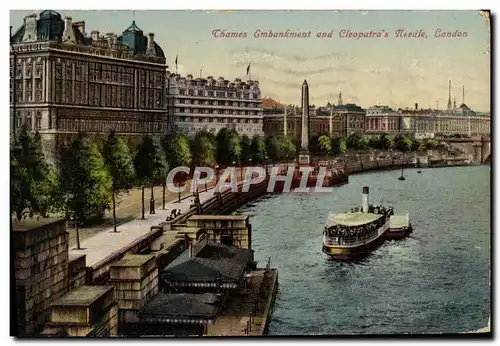 Cartes postales London Thames Embankment and Cleopatre s Needle