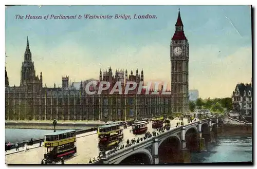 Cartes postales The Houses of Parliament Westminster Bridge