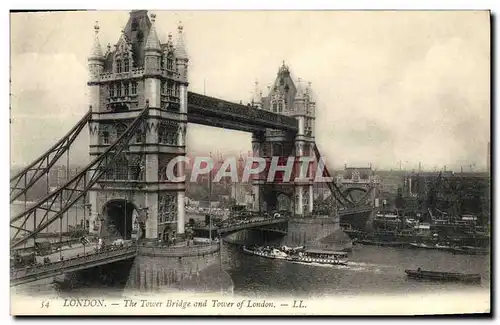 Cartes postales London The Tower Bridge And Tower of London Bateau